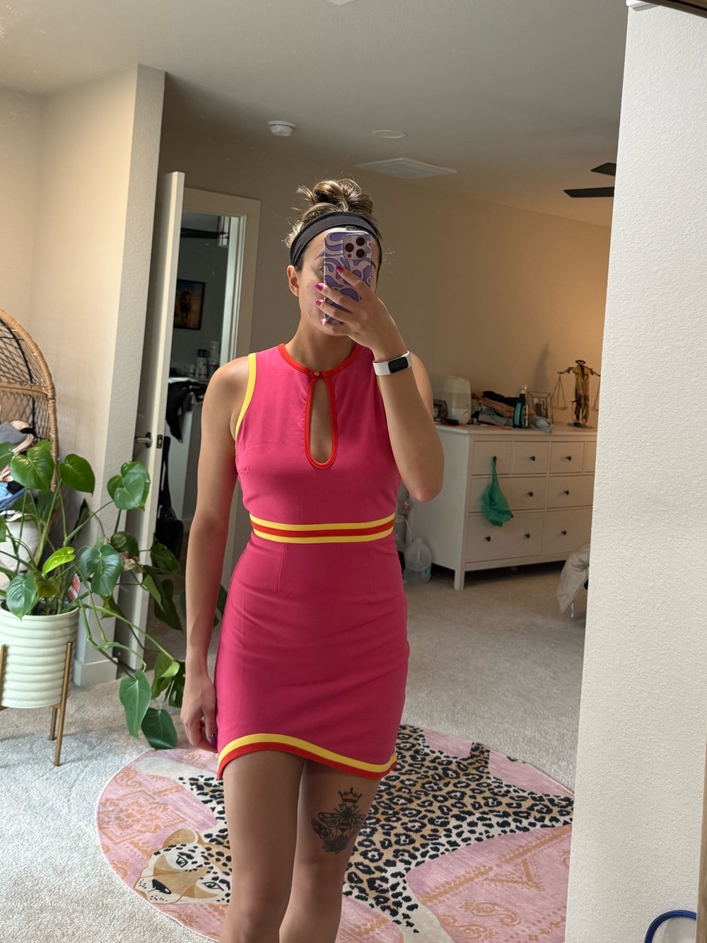 Hello Molly Chase Those Good Vibes Mini Dress Pink NWT